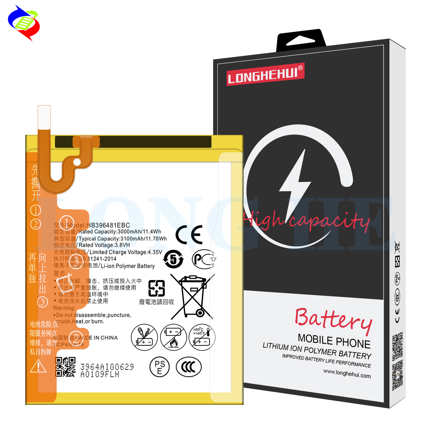 3100mAh liion battery HB396481EBC For HUAWEI Honor 5X G7 Plus G8X G8 GR5 Original Battery