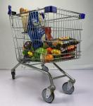 Octagonal Foot Steel Metal Shopping Trolley Cart Customized European Style