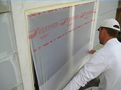 Buy cheap PE Film Large Area Protection From Painting Drips Auto Plastic Masking Film Pretaped Masking Film from wholesalers