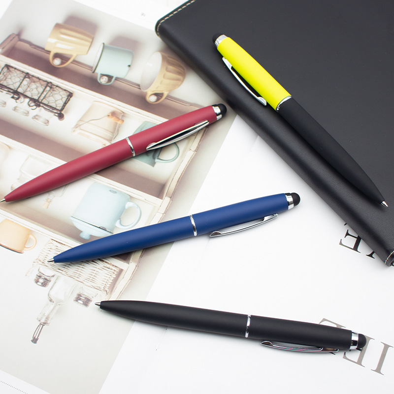 Business Office Stationery Custom Multi Color Metal Rubber Ballpoint Pen for Purposes