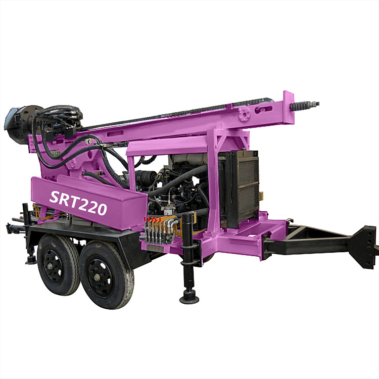 Trailer Mounted Water Well Drill Rig Hydraulic Bore Hole Deep Well Drilling Equipment