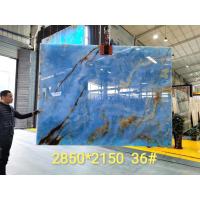 Buy cheap Backlit Blue Crystal Jade Onyx Slab Marble Stone For Background product