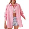 Buy cheap Factory Support Custom Women′s Long-Sleeved Shirts Solid Color Button-Down Shirts Loose Casual from wholesalers