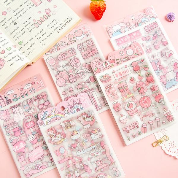 Buy cheap Girlish Heart Custom Paper Stickers Hand Account Decoration Sticker 80gsm from wholesalers