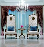 OEM ODM Luxury Wedding High Back Queen Throne Chair Velvet Solid Wood Hotel