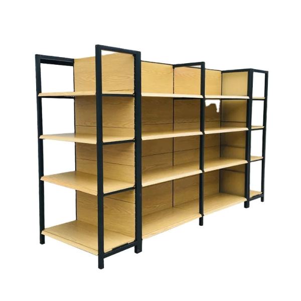 Buy cheap Wooden Steel Gondola Display Shelving Supermarket Shelf Rack For Shop from wholesalers