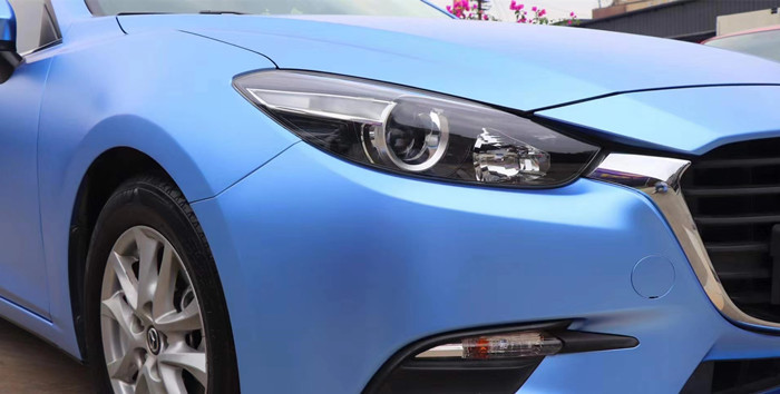 Metallic Blue Fog Matte Car Vinyl Wrap Film Durable Non Fading