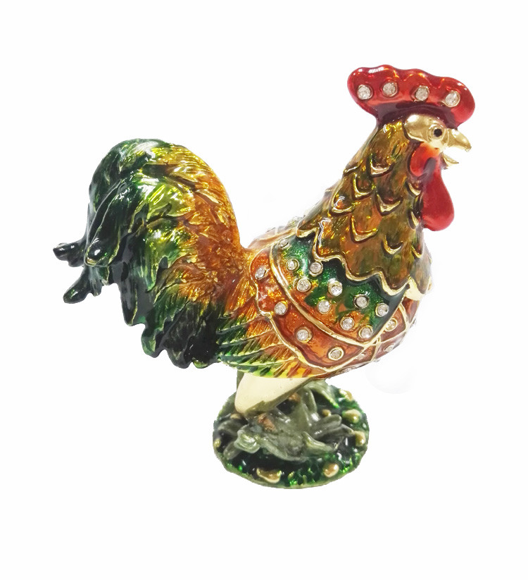 Decorative Alloy Rooster Jewelry Boxes High quality rooster shape jewelry box