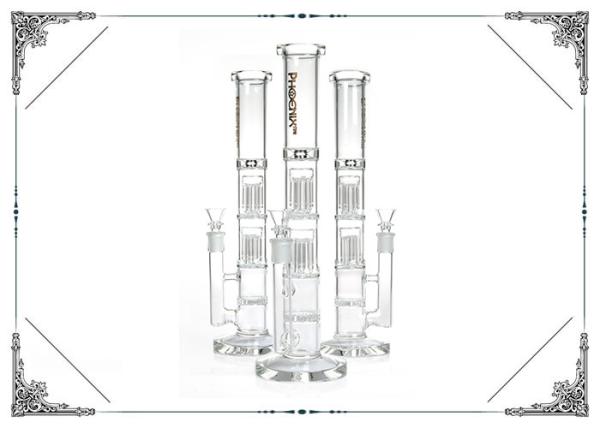 Buy cheap Clear Double 6 Arms Percolator Bongs Honeycomb Perc Hookah Straight Tube Glass Smoking Water Pipe from wholesalers