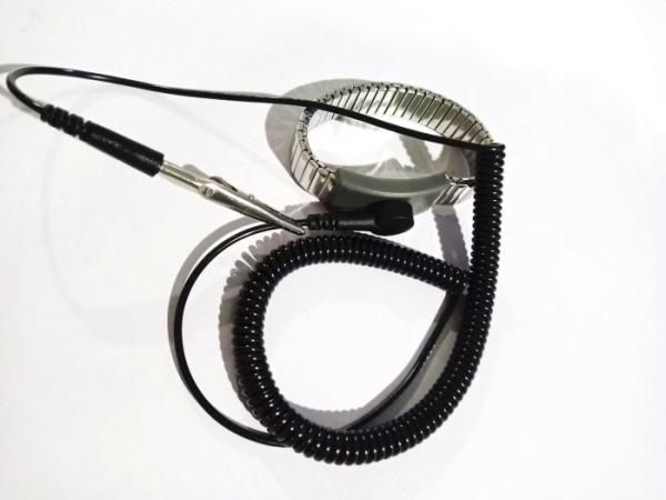 Metal Stainless Steel ESD Wrist Strap Black Static Dissipative 1.8m 2.4m 3.6m