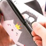 Customized Logo Acceptable Fashion Cartoon Canvas Pen Bag for Junior High School