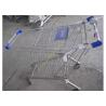 Buy cheap Silver Epoxy Coating Steel Bar Metal Supermarket Cart / Coin Lock Shopping Trolley from wholesalers