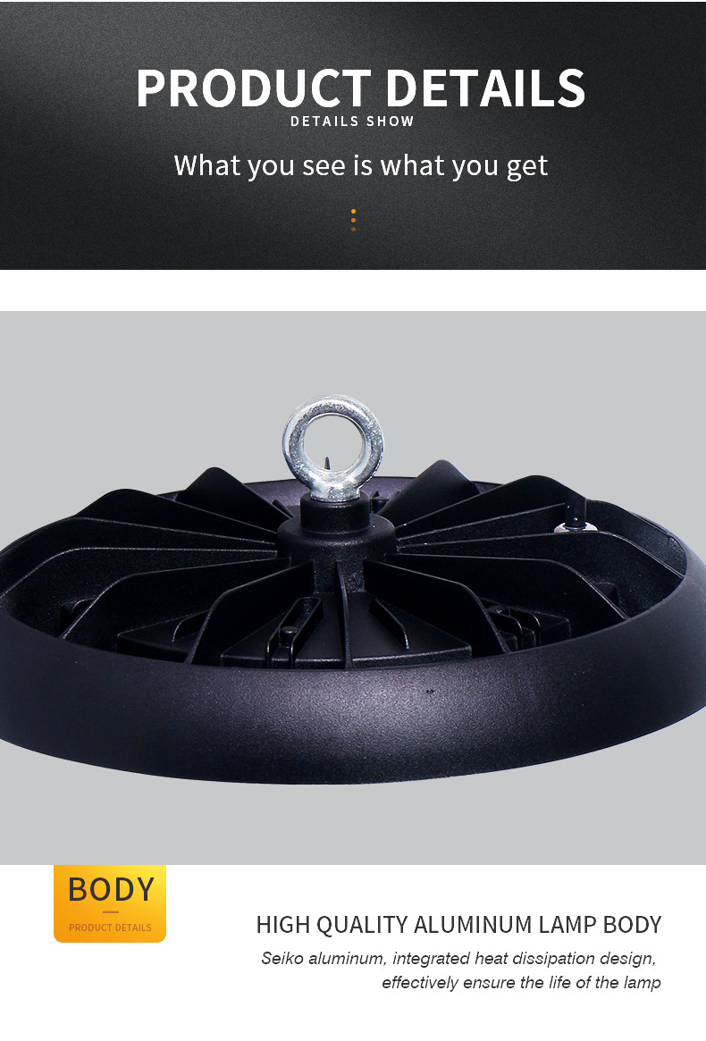 150W 200W 240W 300W 400W CCT Power Tunable IP65 Industrial Commercial Highbay Fixture Warehouse Shop LED High Bay Light