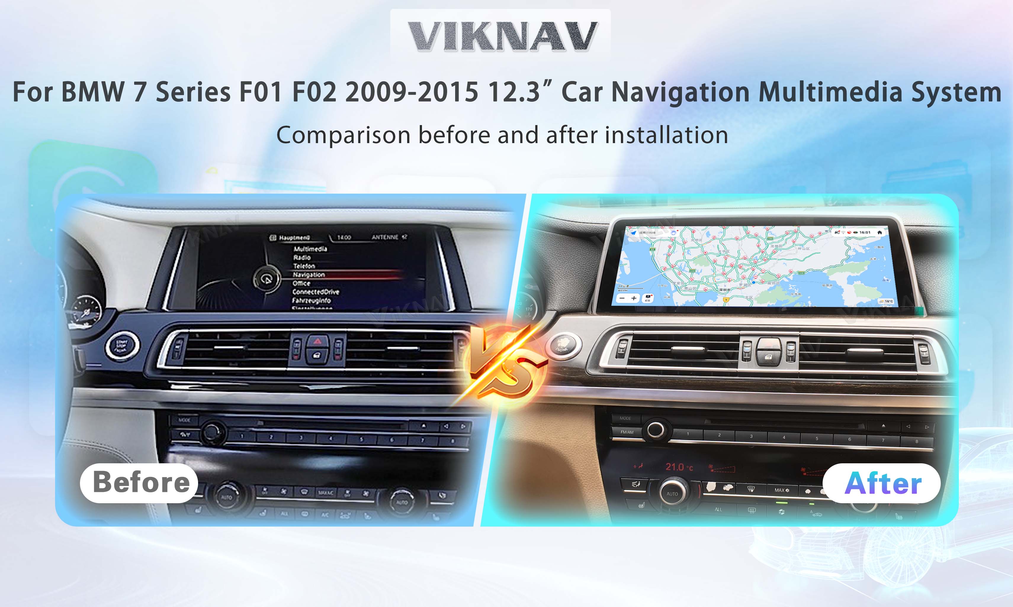 Viknav BMW Android Radio 7 Series F01 F02 2013-2015 NBT System Multimedia Carplay