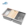 Buy cheap double bowl kitchen sinks 32.75x19x10 quality control procedure 18 gauge stainless steel sink from wholesalers