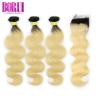Buy cheap 1b 613 Blonde Weave Hair Extensions , Blonde Weave Human Hair With 4*4 Lace Closure from wholesalers