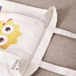 Fashionable Shoulder Cotton Canvas Tote Bags With Zipper Sunflower On The