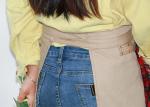 Beige Embroidery 40 * 55cm Cotton Work Apron For Kitchen Cleaning
