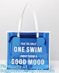 PVC Tote Shopper Square Handbag Ladies Shoulder Beach Bag, pvc waterproof