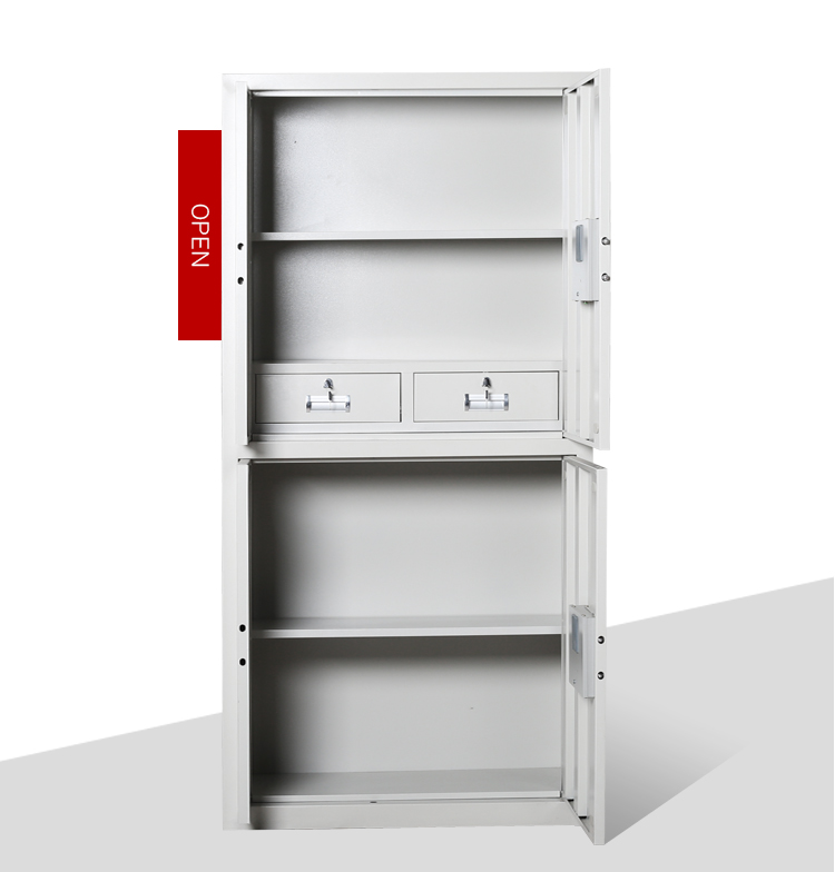 Electronic Smart Lock ISO9001 Confidential Cabinet Two Doors Vertical White