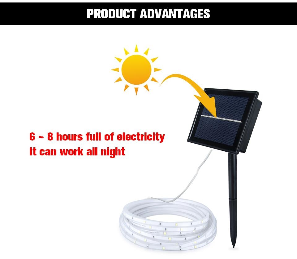 ROHS Practical Solar Strip Light Outdoor 2835 SMD Remote Control
