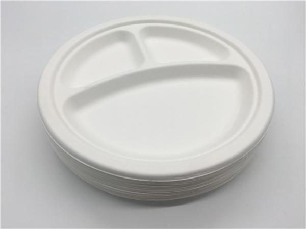 Buy cheap Cut Resistant 9" 3 Compartment Sugarcane Fibre Plates from wholesalers