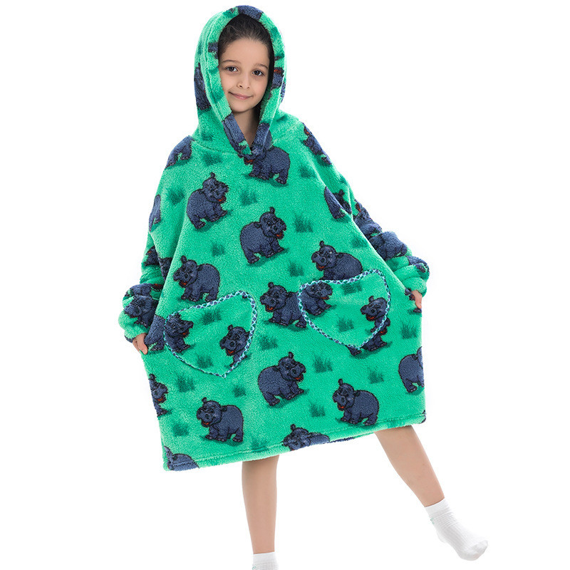 BSCI Anti Pilling Wearable Blankets Pajamas Lazy Oversized Pullovers For Kids