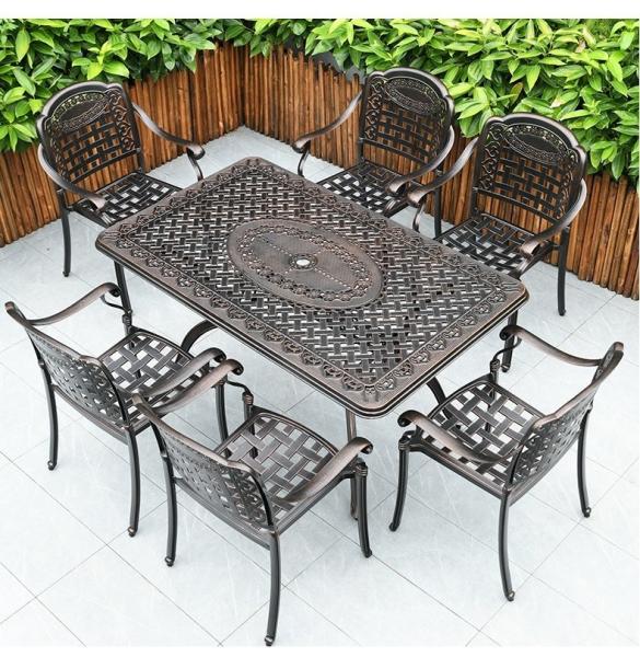 Buy cheap Cast Aluminum Outdoor Dining Set Table And Chairs Corrosion Resistant from wholesalers