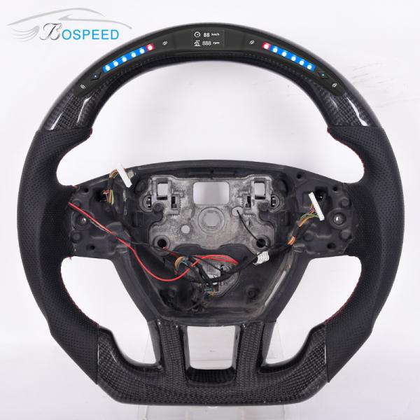 Buy cheap 2022 Custom LED Land Rover Defender Steering Wheel Carbon Fiber Black Leather from wholesalers