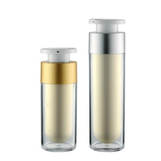 Buy cheap Small Lotion Airless Pump Bottles Twist Press 15ml Round Matt Gold from wholesalers