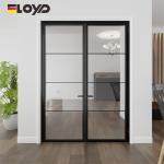 Internal Aluminium Framed Frosted Glass French Doors Glass Wall Divider