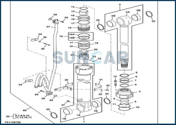 Buy cheap DEERE-4686321 Boom Cylinder Seal Kit for DEERE 2954D 2554 from wholesalers
