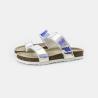 Buy cheap PU Upper Double Strap Flat Sandals , Slip Resistant Casual Slide Sandals from wholesalers