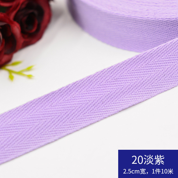 Herribone Design Cotton Ribbon Purple Orange Cotton Twill Tape