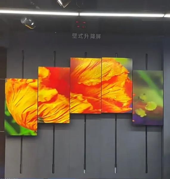 Indoor Lifting Advertising LCD Display Screens Advertising Digital Signage Thin