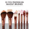 Buy cheap lWholesale 22 Pieces Brown Color Makeup Brushes Fan Brush Best Make up Brushes from wholesalers