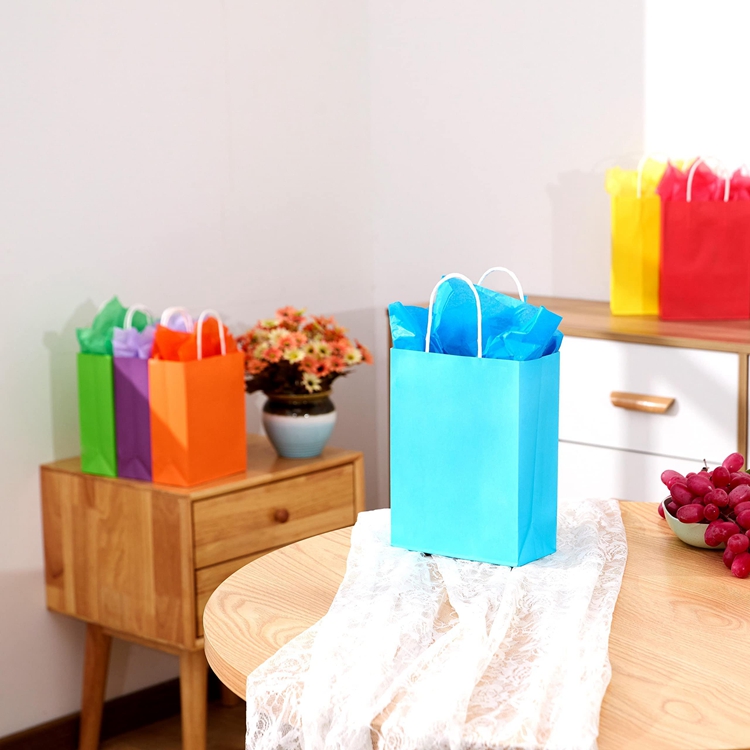 Valentine's Day 2024 Small Gift Shopping Kraft Paper Bags for Jewelry in Custom Color