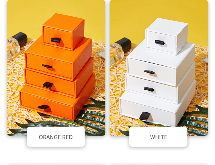 Cardboard Jewelry Drawer Storage Box Packaging Box Customized Logo With Velvet Insert