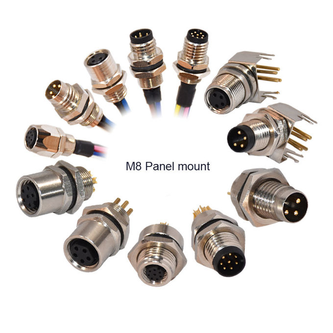 Amphenol Circular Connector M8 Socket Waterproof IP68 Cable Connector