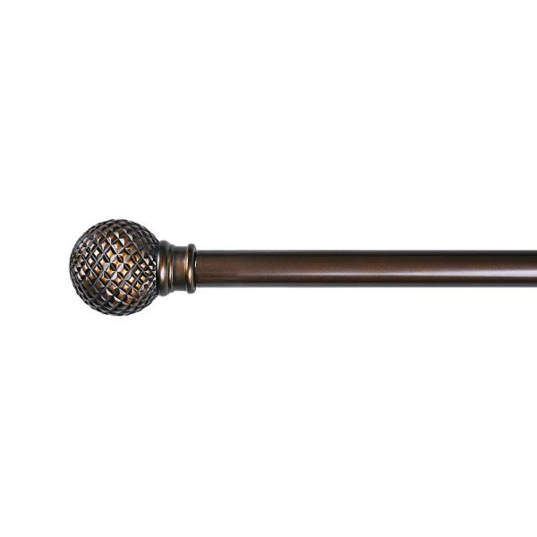 Quality 25MM Resin And Coffee Color Curtain Rod Set With Metal Iron Curtain Poles for sale