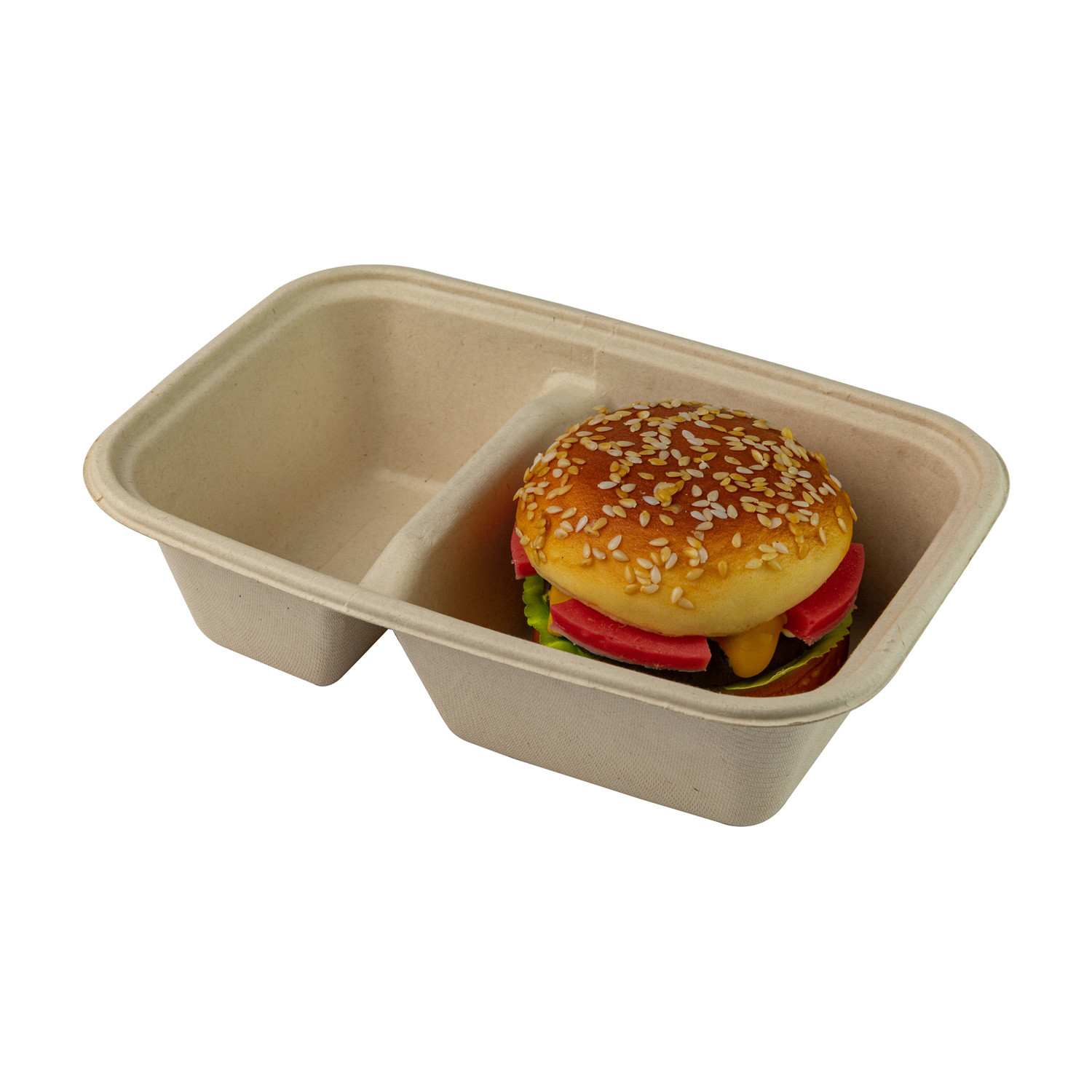 Molded Sugarcane bagasse Throw Away Meal Prep Containers , Biodegradable Salad Boxes