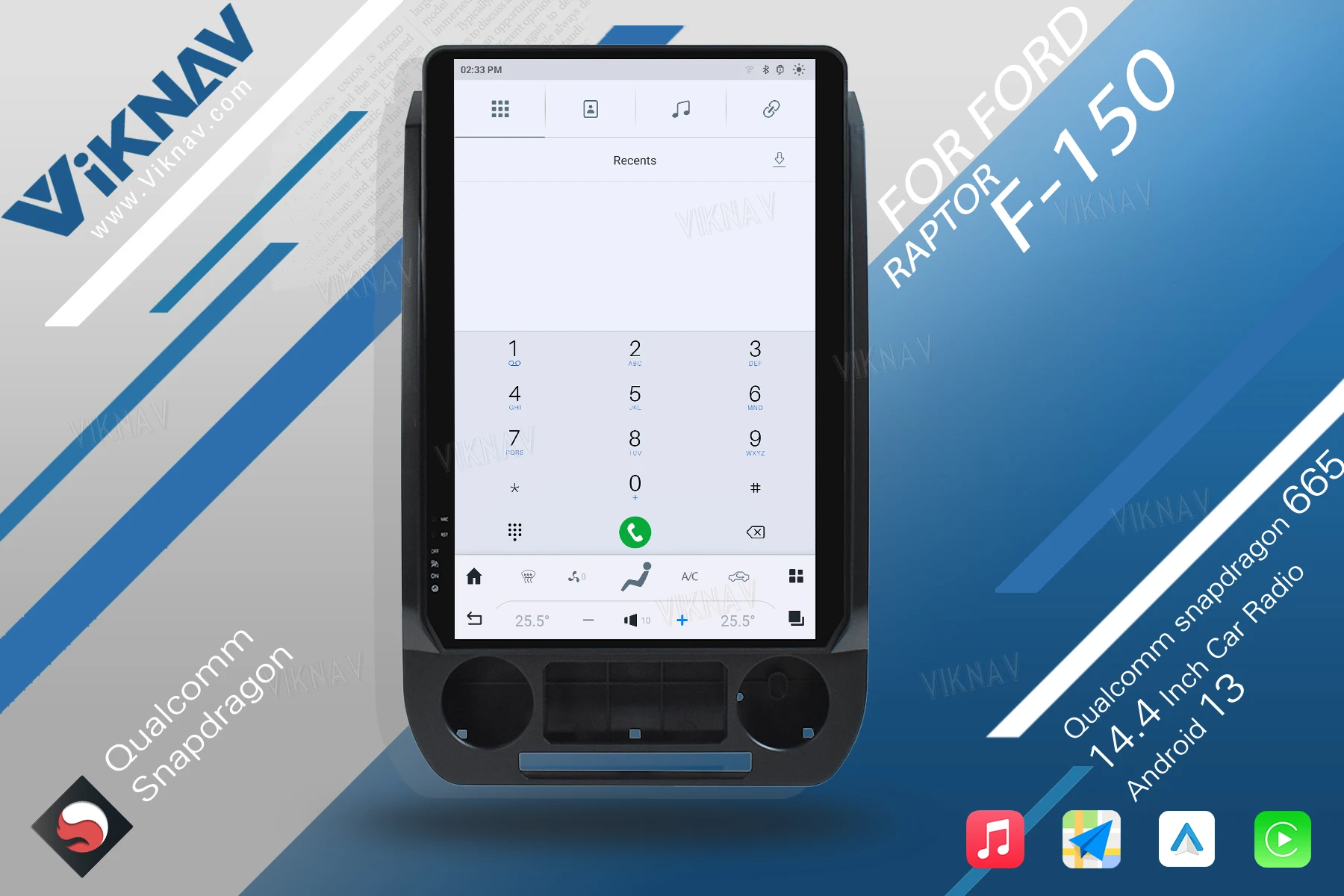 Android 128GB Ford F150 Radio F250 F350 F450 Multimedia Player Wireless Carplay
