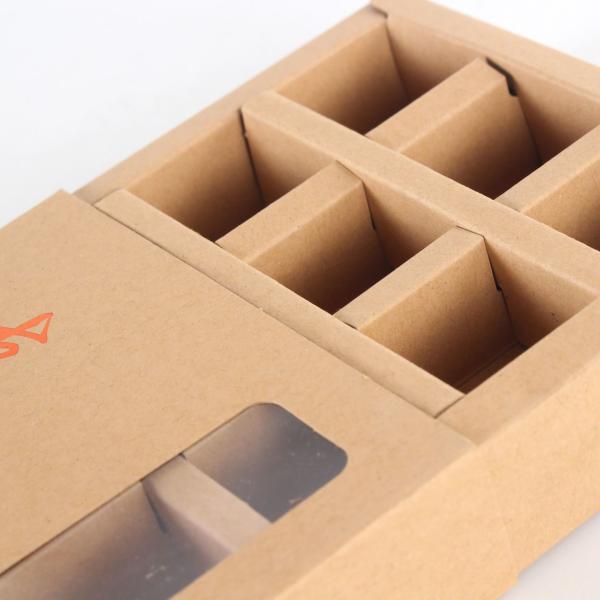 Buy cheap Sliding Cover Kraft Paper Gift Boxes with a Grid Draw from wholesalers