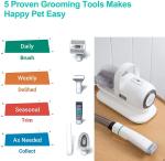 5 in 1 Dog Grooming Kit Silent Pet Hair Vacuum Cleaner White Package Size 380