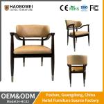 Genuine Charcoal Leather Hotel Dining Chair Upholstered Unfolded