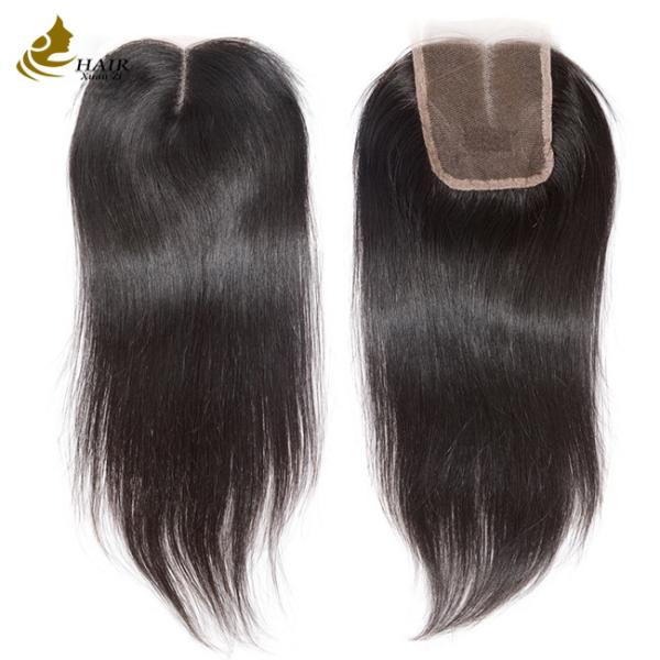 Buy cheap 100% Human Hair 4*4 Lace Closure Natural Color Brazilian Straight Lace Closure from wholesalers