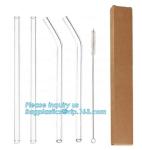 FDA Glass Drinking Straw,Amazon top seller reusable clear glass straws and