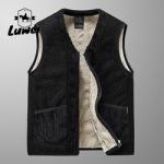 Street Style Cold Weather Vest Knit Polar Fleece Dress Vest With Pockets