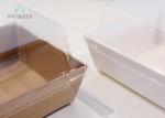 Disposable Takeaway Food Containers Brown / White Kraft Paper For Meal