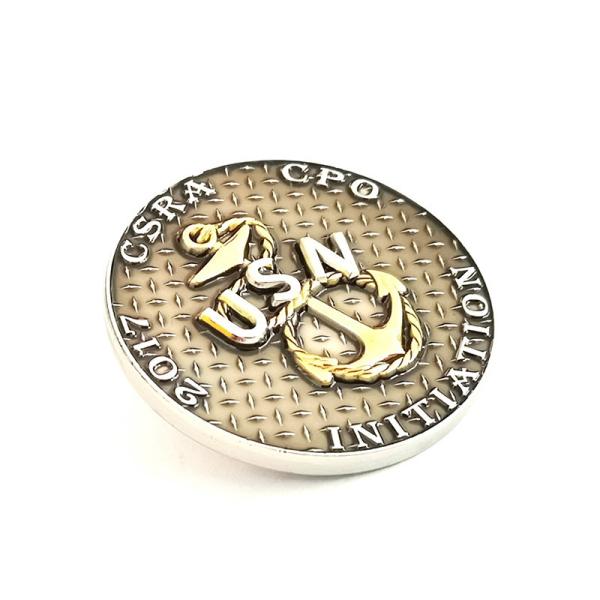 Buy cheap USN Zinc Alloy Round Collectible Coins Metal Silver Coins With Two Tone Plating from wholesalers